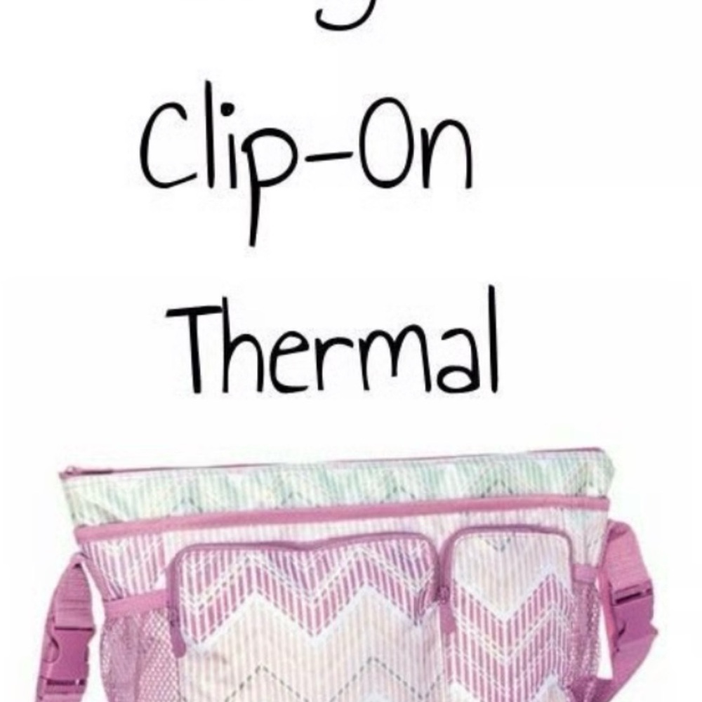 Thirty-One Pink and White Clip-On Thermal Bag